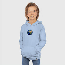Толстовка детская хлопковая Планета солнечной системы земля, цвет: мягкое небо — фото 2