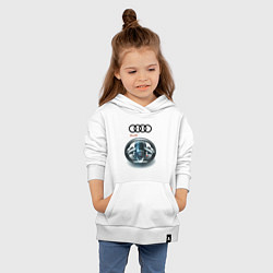 Толстовка детская хлопковая Audi - car steering wheel, цвет: белый — фото 2