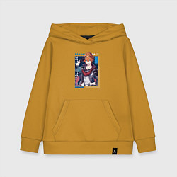 Толстовка детская хлопковая Тарталья Tartaglia, Genshin Impact Геншин импакт, цвет: горчичный