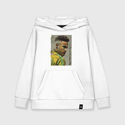 Толстовка детская хлопковая Neymar Junior - Brazil national team, цвет: белый