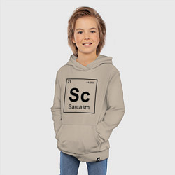 Толстовка детская хлопковая САРКАЗМ - SARCASM, Sc Таблица Менделеева, цвет: миндальный — фото 2