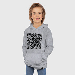 Толстовка детская хлопковая QR-код Скала Джонсон, цвет: меланж — фото 2