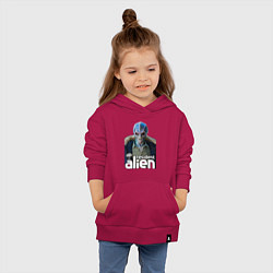 Толстовка детская хлопковая Resident alien, цвет: маджента — фото 2