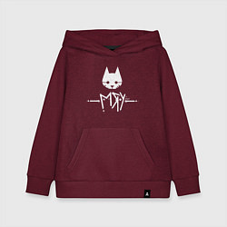 Толстовка детская хлопковая Stray: Мяу, цвет: меланж-бордовый
