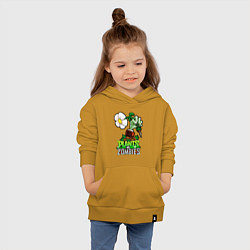 Толстовка детская хлопковая Plants vs Zombies рука зомби, цвет: горчичный — фото 2