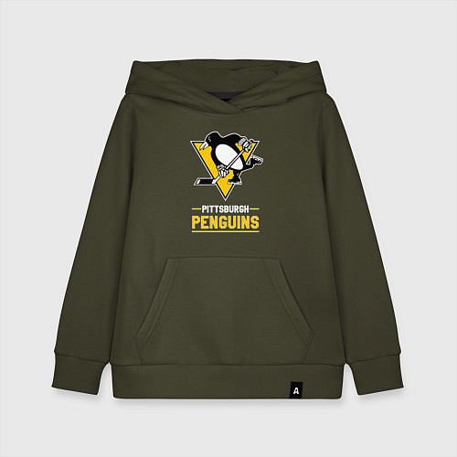 Детская толстовка-худи Питтсбург Пингвинз , Pittsburgh Penguins / Хаки – фото 1