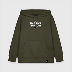 Толстовка детская хлопковая SHARKS TERRITORY САН-ХОСЕ ШАРКС, цвет: хаки