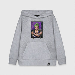 Толстовка детская хлопковая ВАН ПИС ЗОРО One Piece, цвет: меланж