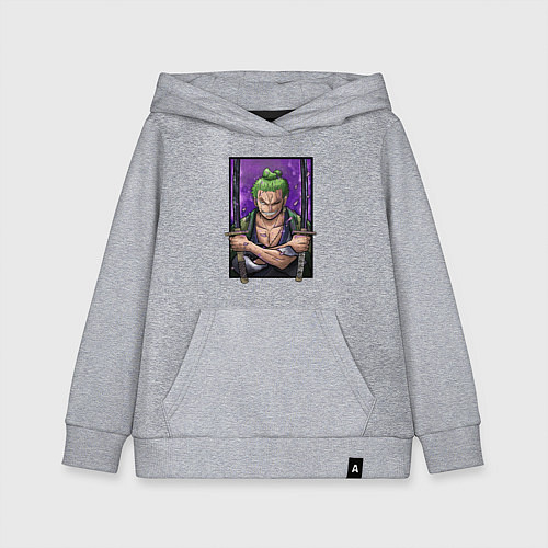 Детская толстовка-худи ВАН ПИС ЗОРО One Piece / Меланж – фото 1