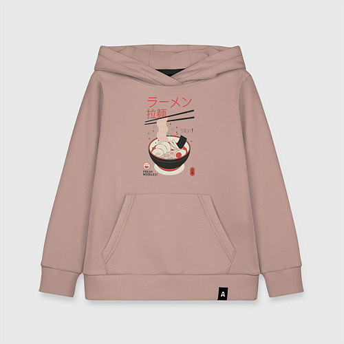 Детская толстовка-худи Японский стиль рамен / Пыльно-розовый – фото 1