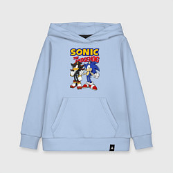 Толстовка детская хлопковая ЕЖ СОНИК SONIC THE HEDGEHOG, цвет: мягкое небо