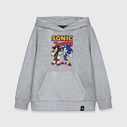 Толстовка детская хлопковая ЕЖ СОНИК SONIC THE HEDGEHOG, цвет: меланж