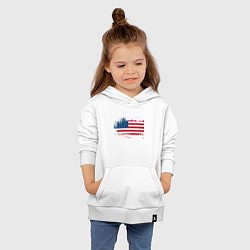 Толстовка детская хлопковая Американский флаг Stars, цвет: белый — фото 2