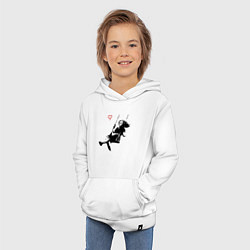 Толстовка детская хлопковая Banksy - Бэнкси девочка на качелях, цвет: белый — фото 2