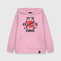 Толстовка детская хлопковая ДНК - Баскетбол, цвет: светло-розовый