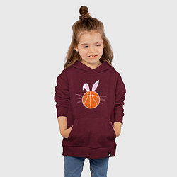 Толстовка детская хлопковая Basketball Bunny, цвет: меланж-бордовый — фото 2