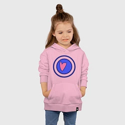 Толстовка детская хлопковая Сердце в круге с обводкой, цвет: светло-розовый — фото 2