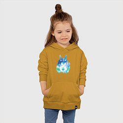 Толстовка детская хлопковая Семья кроликов Акварель, цвет: горчичный — фото 2
