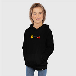 Толстовка детская хлопковая Pac-man 8bit, цвет: черный — фото 2