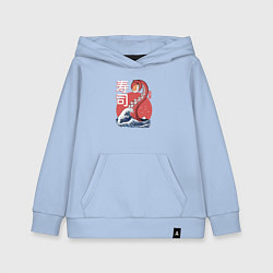 Толстовка детская хлопковая Kraken Kawaii Sushi, цвет: мягкое небо