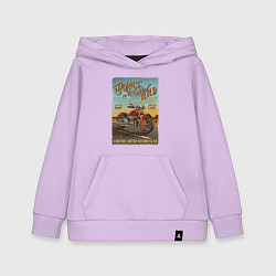 Толстовка детская хлопковая Born to be wild!, цвет: лаванда