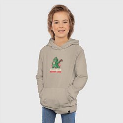 Толстовка детская хлопковая Coffee First Destroy Later, цвет: миндальный — фото 2