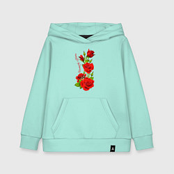 Толстовка детская хлопковая Прекрасная Арина Букет роз, цвет: мятный