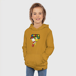 Толстовка детская хлопковая Super Mario Koopa Troopa, цвет: горчичный — фото 2