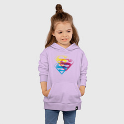 Толстовка детская хлопковая Лого Супермена, цвет: лаванда — фото 2