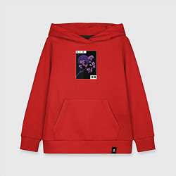 Толстовка детская хлопковая Сакура Закат, цвет: красный
