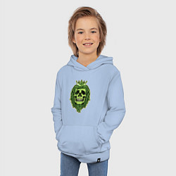 Толстовка детская хлопковая Green Skull, цвет: мягкое небо — фото 2