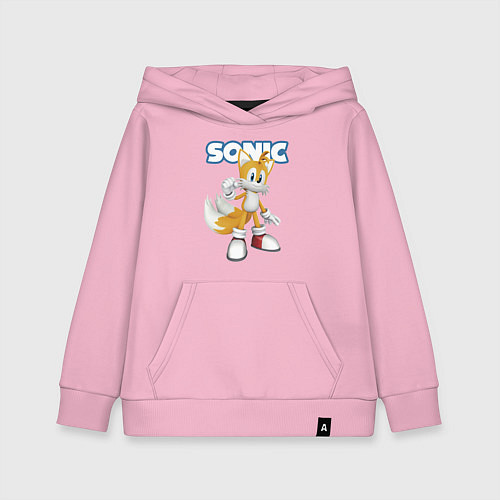 Детская толстовка-худи Майлз Тейлз Прауэр Sonic Видеоигра / Светло-розовый – фото 1