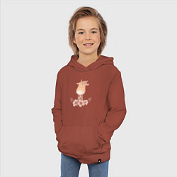 Толстовка детская хлопковая Милый Жирафик С Цветами, цвет: кирпичный — фото 2