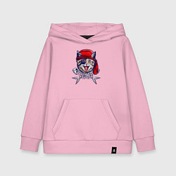 Толстовка детская хлопковая Кот пират и рыбьи кости, цвет: светло-розовый