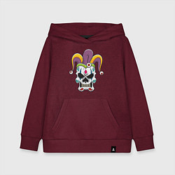 Толстовка детская хлопковая Skull Joker, цвет: меланж-бордовый
