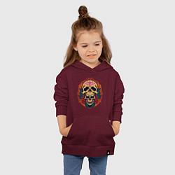 Толстовка детская хлопковая Cross - Skull, цвет: меланж-бордовый — фото 2