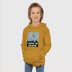 Толстовка детская хлопковая Neco Arc want to believe, цвет: горчичный — фото 2