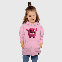 Толстовка детская хлопковая FLUFFY COLORED MONSTER, цвет: светло-розовый — фото 2