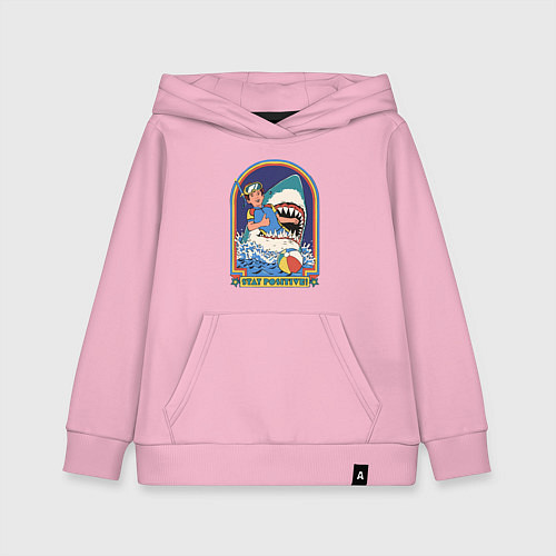 Детская толстовка-худи Stay positive всегда / Светло-розовый – фото 1