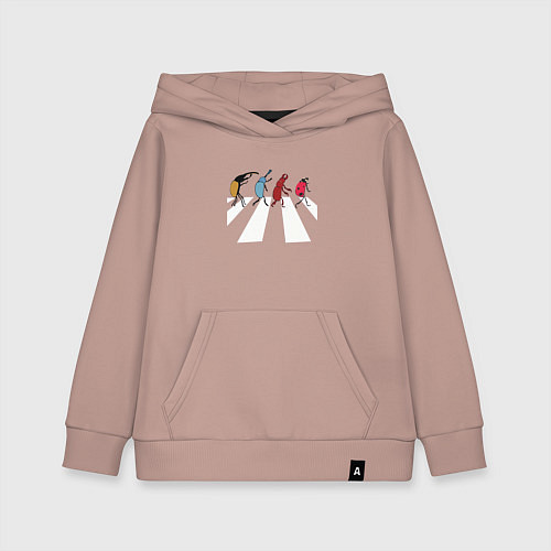 Детская толстовка-худи Жуки на переходе / Пыльно-розовый – фото 1