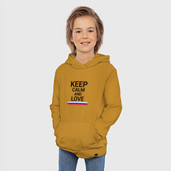 Толстовка детская хлопковая Keep calm Petropavlovsk-Kamchatsky Петропавловск-К, цвет: горчичный — фото 2