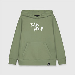 Толстовка детская хлопковая Bad Wolf злой волк, цвет: авокадо