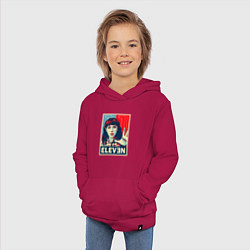 Толстовка детская хлопковая Stranger Things Eleven, цвет: маджента — фото 2