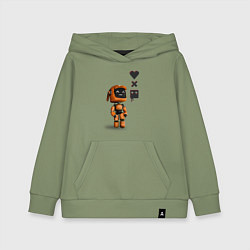 Толстовка детская хлопковая Оранжевый робот с логотипом LDR, цвет: авокадо