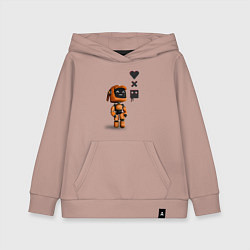Толстовка детская хлопковая Оранжевый робот с логотипом LDR, цвет: пыльно-розовый