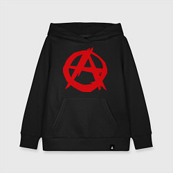Толстовка детская хлопковая Символ анархии, цвет: черный