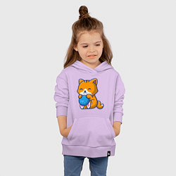 Толстовка детская хлопковая Рыженький котик, цвет: лаванда — фото 2