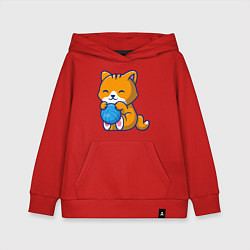 Толстовка детская хлопковая Рыженький котик, цвет: красный