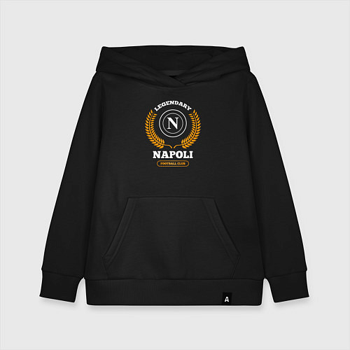 Детская толстовка-худи Лого Napoli и надпись Legendary Football Club / Черный – фото 1