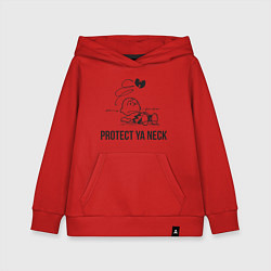 Толстовка детская хлопковая WU Protect Ya Neck, цвет: красный